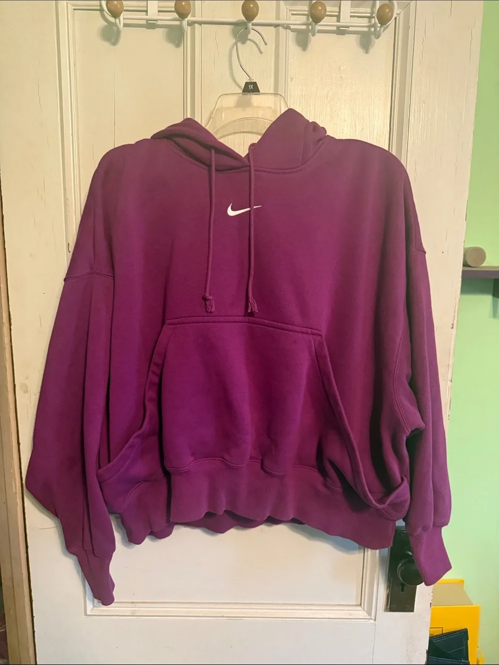Nike Purple Pullover Hoodie with White Swoosh